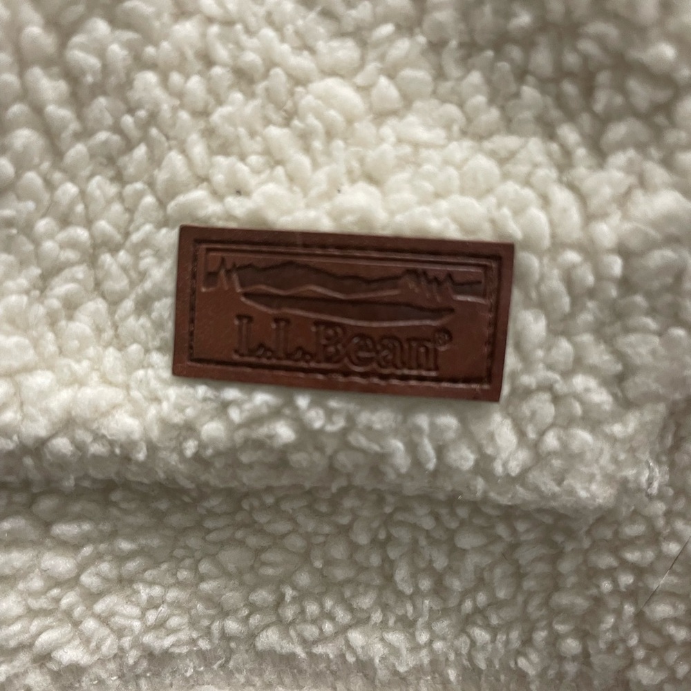 L.L. Bean Women’s Sherpa Fleece Pullover Jacket Sweater Off White Large - Picture 4 of 9